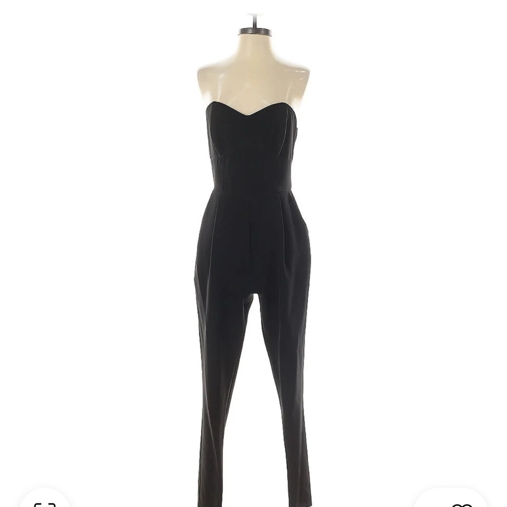 Adelyn Rae Black Strapless Jumpsuit